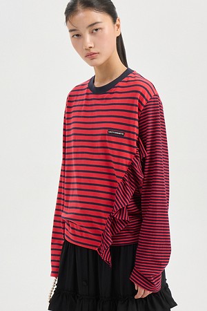 Stripe Mix Long Sleeve T-shirt (red)