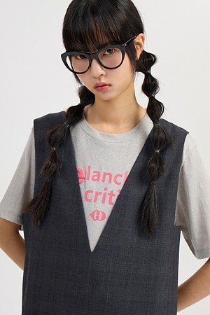 Lettering Point Short Sleeve T-shirt (light grey)