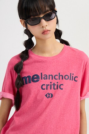 Lettering Point Short Sleeve T-shirt (pink)