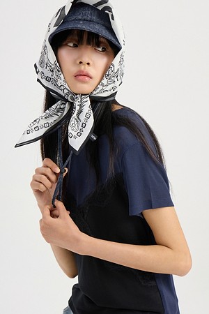 Bustier Point Short Sleeve T-shirt (navy)