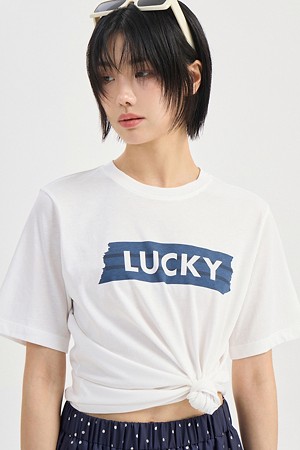Lettering Point Basic Fit Short Sleeve T-shirt (white)