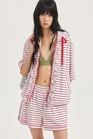 Jersey Hoodie Short Sleeve Jumper (ivory)