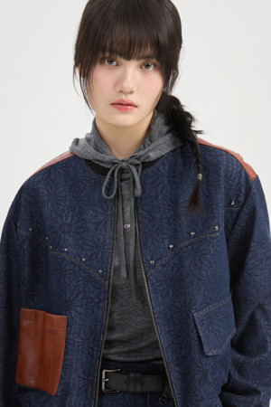 Flower Print Jumper (dark navy)