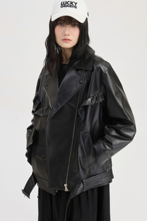 [Atelier] Rider Real Leather Jumper (black)