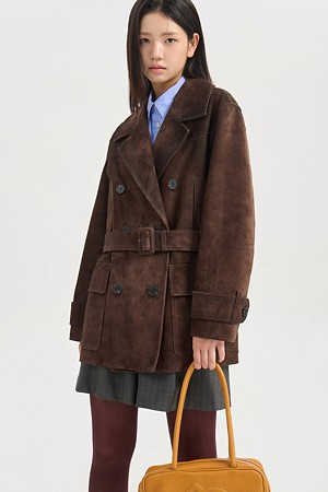 [JDC] Real Suede Belted Jacket (brown)