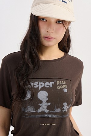 [CASPER X CHOUETTIES] Casper Graphic Basic Fit Short Sleeve T-Shirt (dark brown)
