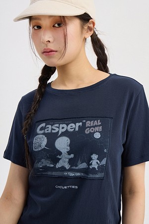 [CASPER X CHOUETTIES] Casper Graphic Basic Fit Short Sleeve T-Shirt (dark navy)