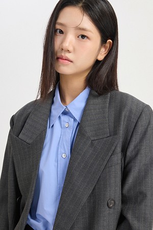 Herringbone Long Jacket (grey)