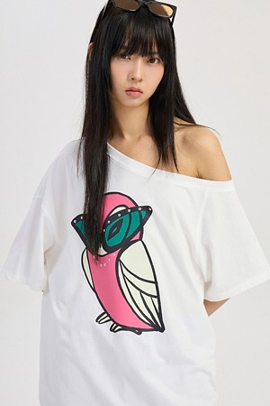 Chouette Point Unbalance Short Sleeve T-shirt (white)