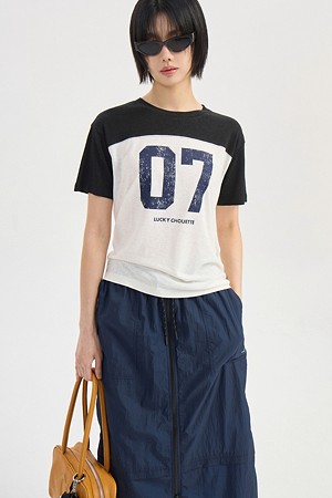 Color Mix Slim Fit Short Sleeve T-shirt (ivory)