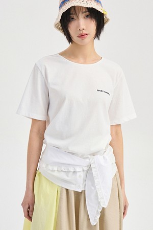Woven Color Blend Short Sleeve T-shirt (white)