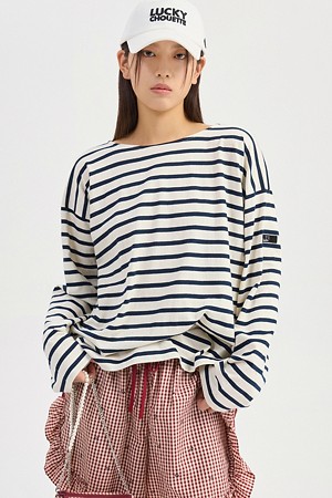[Atelier] Back Chouette Stripe Long Sleeve T-Shirt (ivory)