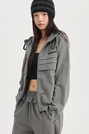 Jersey Hood Jumper (melange grey)