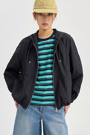 Texture Block Hood Jumper (black)