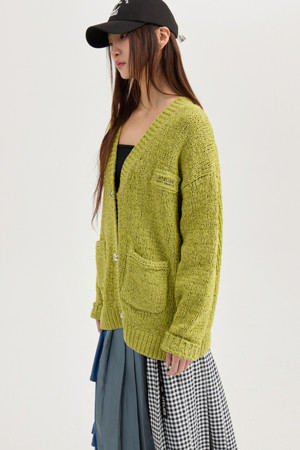 [Atelier] Velet Tape Knit Cardigan (olive)
