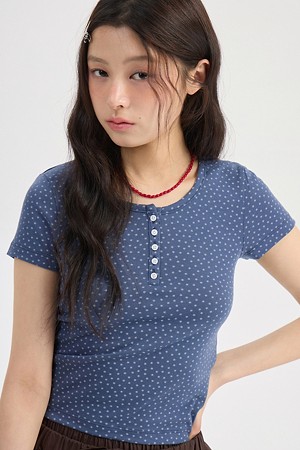 Chouetties by LUCKY CHOUETTE_Star Pattern Baby Fit Short Sleeve T-Shirt (blue)