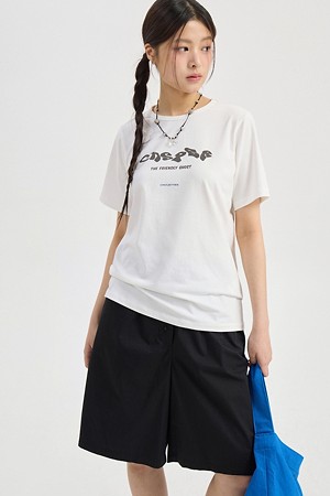 [CASPER X CHOUETTIES] Lettering Graphic Slim Fit Short Sleeve T-Shirt (white)