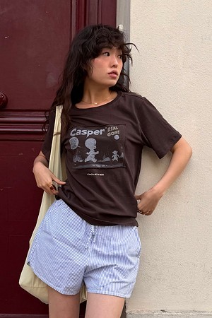 [CASPER X CHOUETTIES] Casper Graphic Basic Fit Short Sleeve T-Shirt (dark brown)