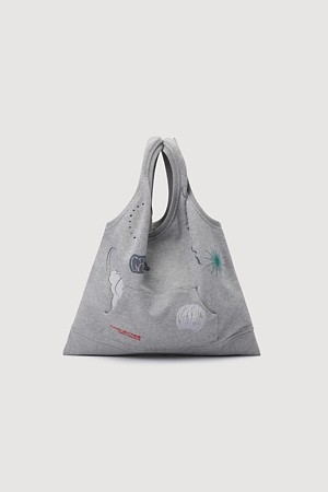 [CASPER X CHOUETTIES] Casper Decorative Jersey Bag (melange grey)