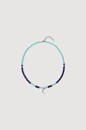 Chouetties by LUCKY CHOUETTE_Moon Pendant Color Necklace (blue)