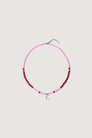 Chouetties by LUCKY CHOUETTE_Moon Pendant Color Necklace (red)