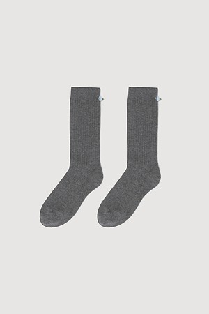 Chouetties by LUCKY CHOUETTE_Flower Detail Ribbed Socks(melange grey)