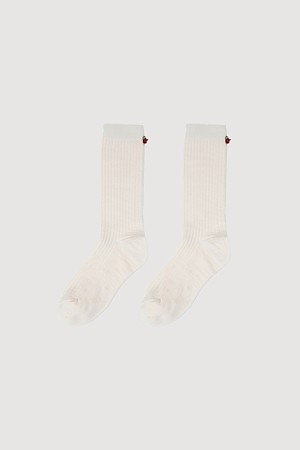 Chouetties by LUCKY CHOUETTE_Flower Detail Ribbed Socks(white)