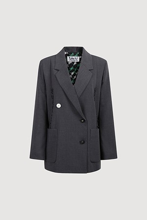 [Re-Order] Frill Line Double Jacket (dark grey)