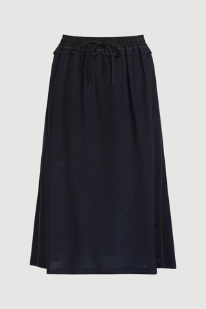 H Line banding long Skirt (navy)