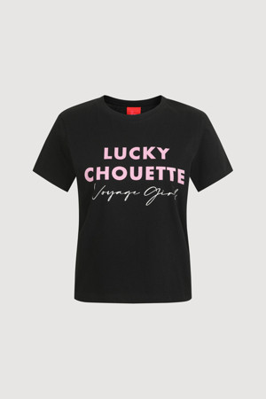 Lettering Point Slim-fit Short Sleeve T-shirts  (black)