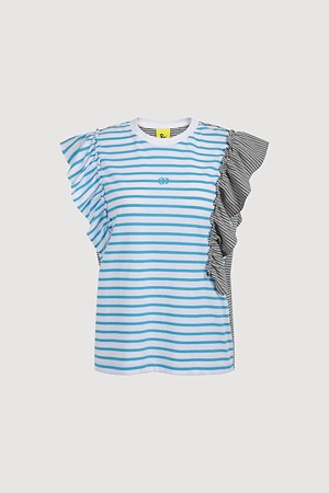Stripe Mix Sleeveless T-shirt (blue)