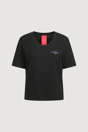U-neck Slim-fit Short Sleeve T-shirts (black)