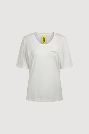 [Re-Order] U-neck Slim-fit Short Sleeve T-shirts (ivory)