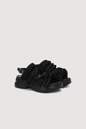 Ruffle Point Sandals (black)