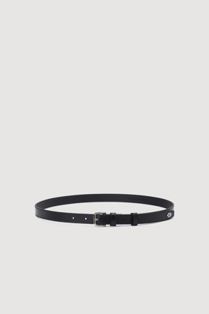 Emblem Slim Leather Belt (black)