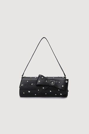 Studded Ribbon Bag(black)