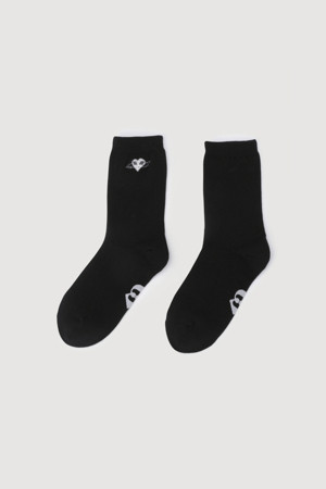 Embroidered Point Socks(black)
