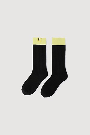 Colorblock Ribbed Socks (black)