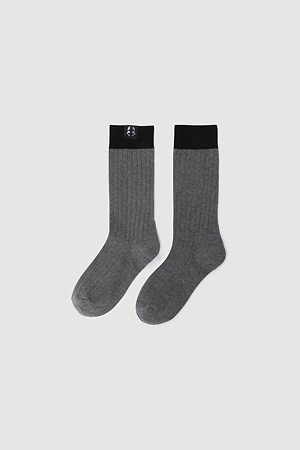 Colorblock Ribbed Socks (grey)