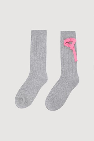 Ruffle Decorative Socks (melange grey)