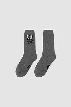 [FELIX X LUCKY CHOUETTE] Felix Point Socks (melange grey)