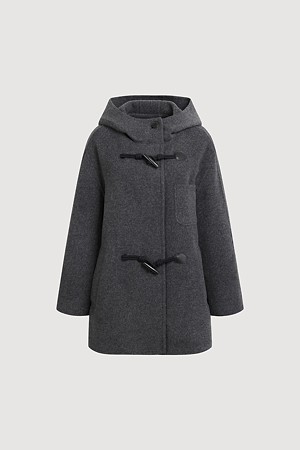 Hooded Wool Half Coat