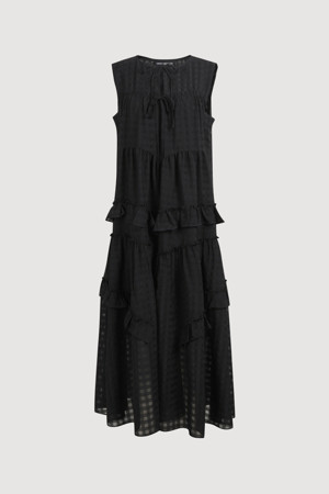 Ribbon Strap Sleeveless Lond Dress