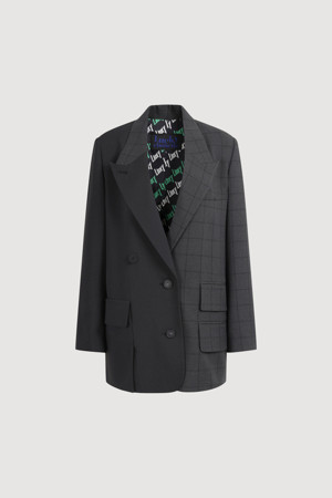 Pattern Mix Button Jacket