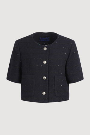 Tweed Cropped Jacket (navy)