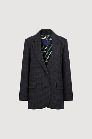 Pattern Tailored Wool Jacket
