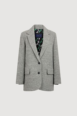 Pattern Tailored Wool Jacket