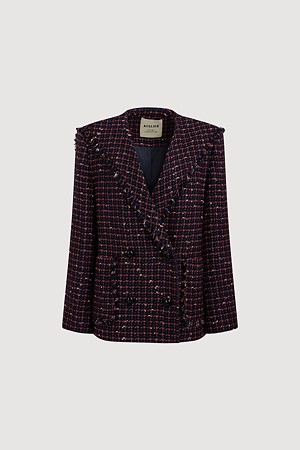 Check Pattern Sailor Collar Jacket