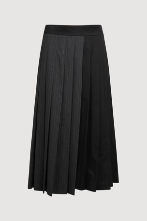 Stripe blend pleated Skirt