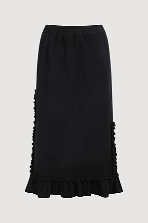 Ruffle Point Banding Long Skirt